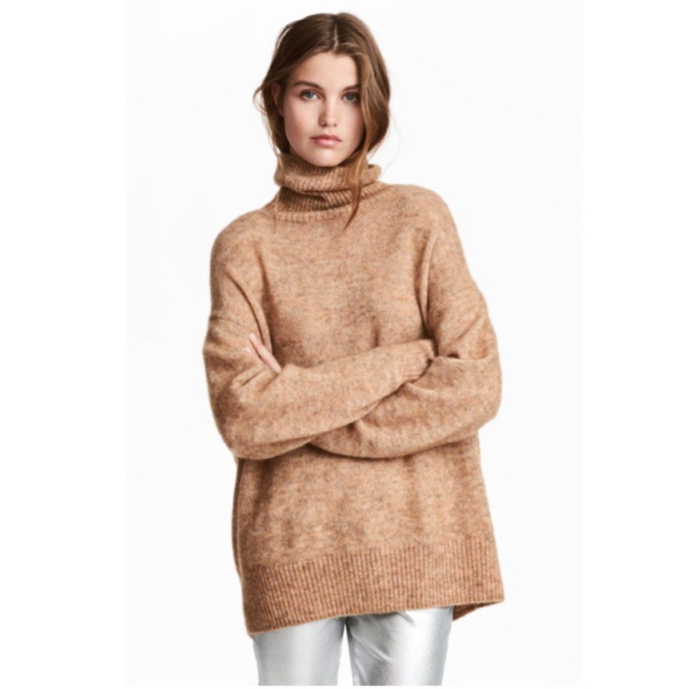 H&M Mohair blend beige turtleneck sweater